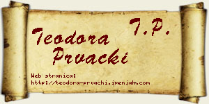 Teodora Prvački vizit kartica